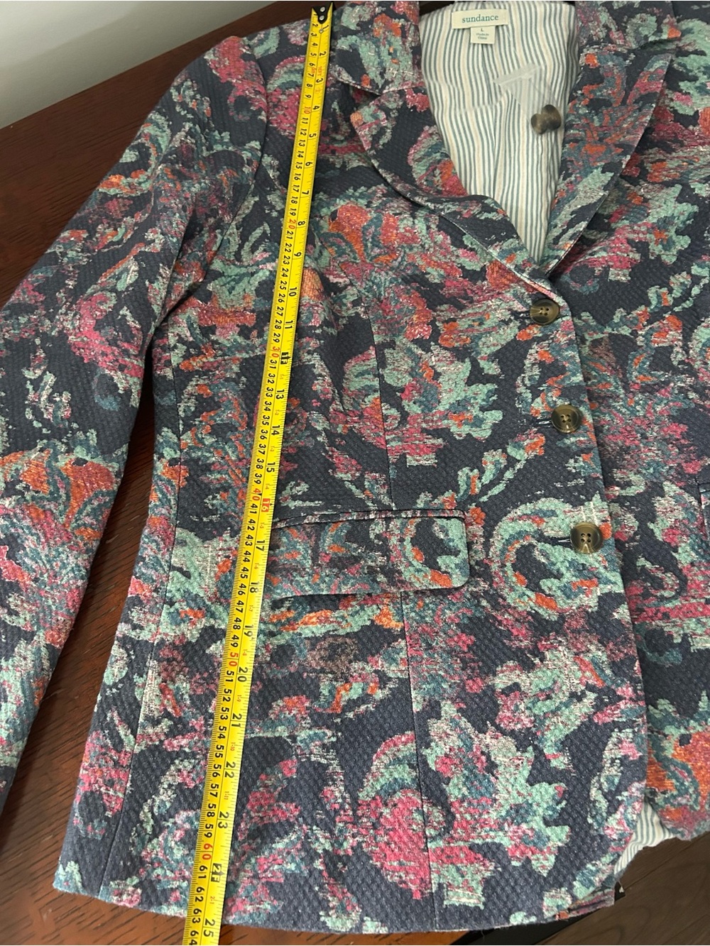 Sundance Floral Paisley Boho Blazer Cotton Colorful Large New - Picture 6 of 9